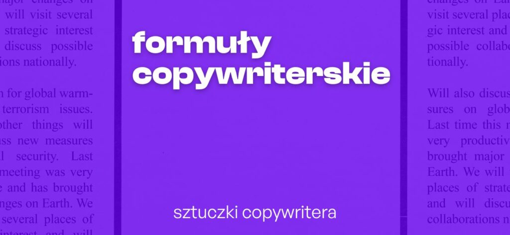formuły copywriterskie jako część pracy copywritera