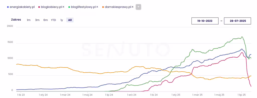 analiza widoczności po update Google lipiec 2025